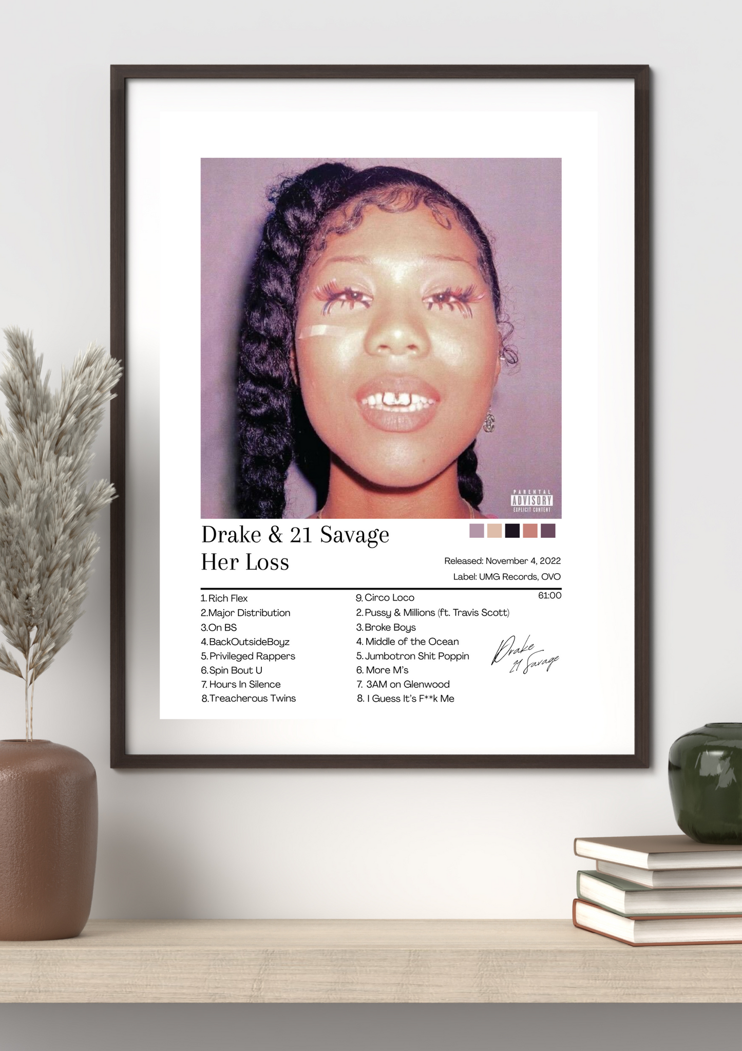 Drake & 21 Savage Album Cover Poster HER LOSS
