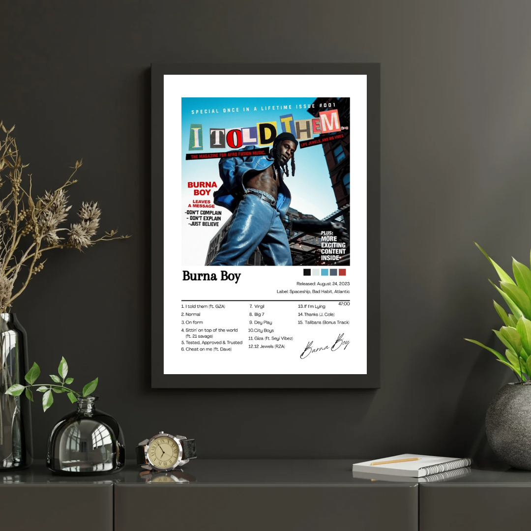 Burna Boy Album Cover Poster I TOLD THEM…