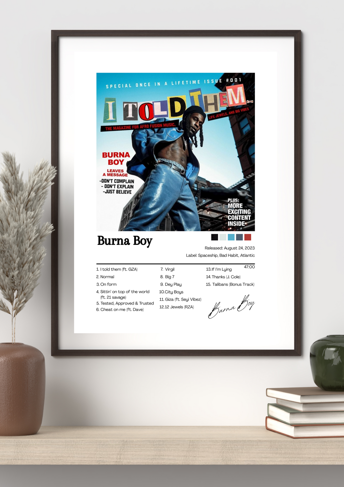Burna Boy Album Cover Poster I TOLD THEM…