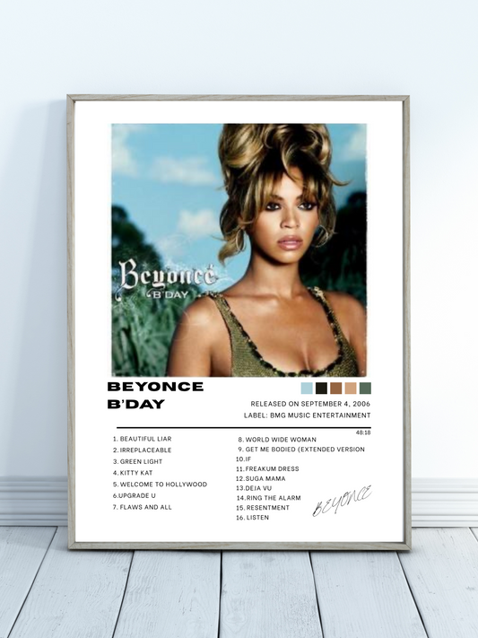 Beyonce Album Cover Poster B’DAY