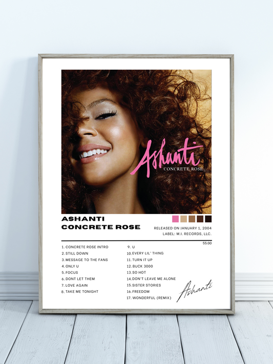 Ashanti Album Cover Poster “Concrete Rose”