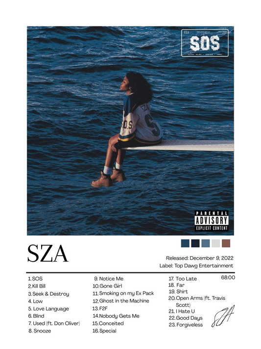 SZA Album Cover Poster SOS